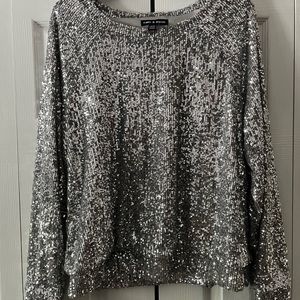 Sequin crew neck ladies top